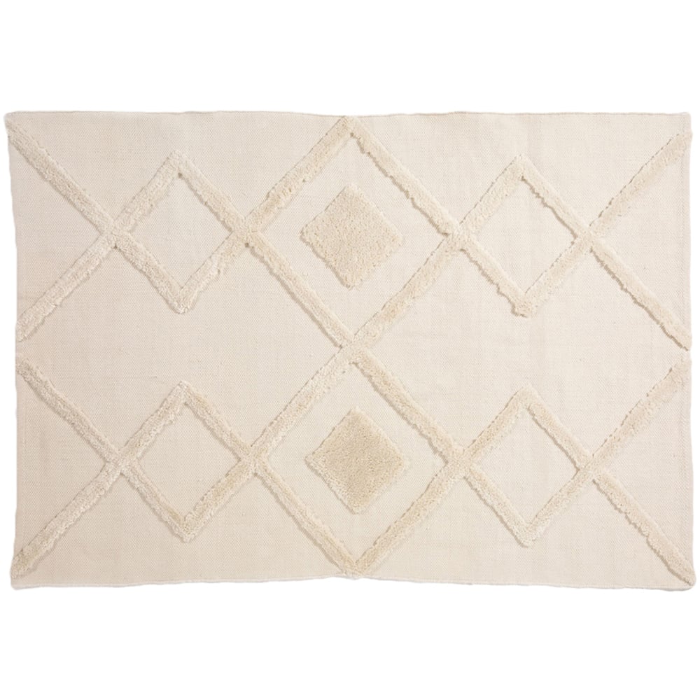 Esselle Home Windsor Geometric Cream Tufted Rug 160 x 230cm Image 1