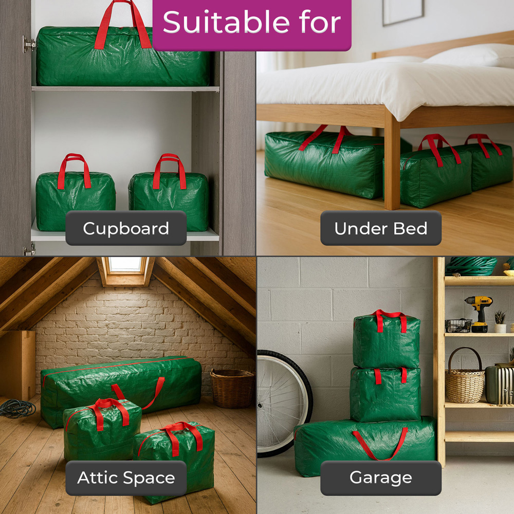 Neo 3 Piece Tree Light and Decoration Secure Seasonal Storage Bag Set Image 4