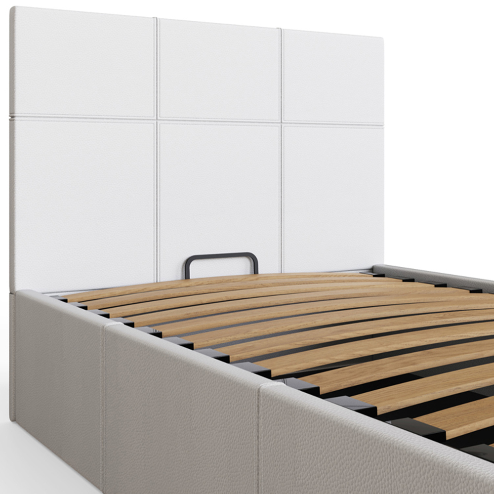 GFW Single White Faux Leather End Lift Ottoman Bed with Bonnell Mattress Image 5