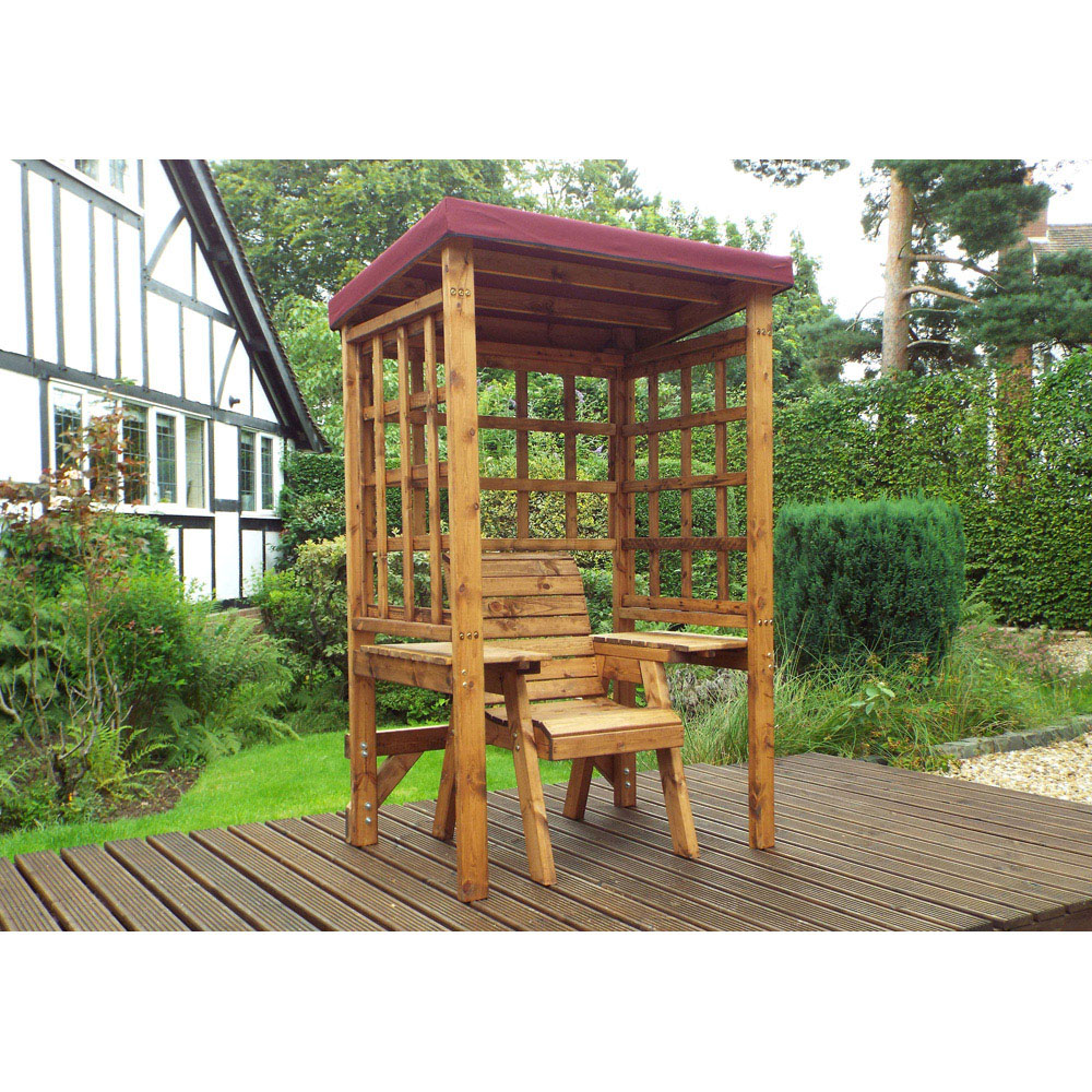 Charles Taylor Wentworth Single Seater Arbour with Burgundy Roof Cover Image 2