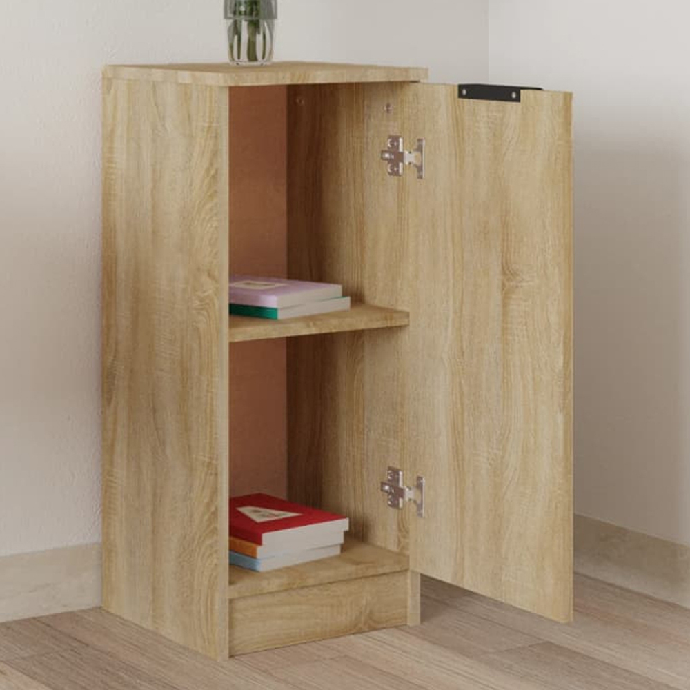 vidaXL Single Door 2 Shelf Sonoma Oak Sideboard Image 1