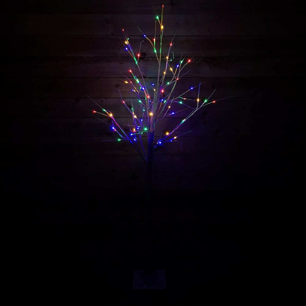 Samuel Alexander Multicoloured LED Outdoor Christmas White Birch Tree 6ft Image 4