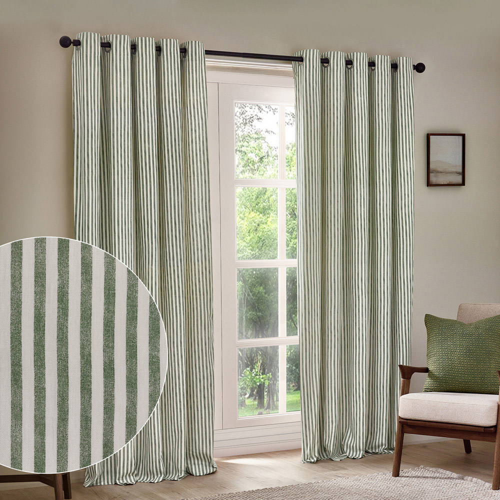 Yard Hebden Forest Cotton Blackout Eyelet Curtains 168 x 183cm Image 2