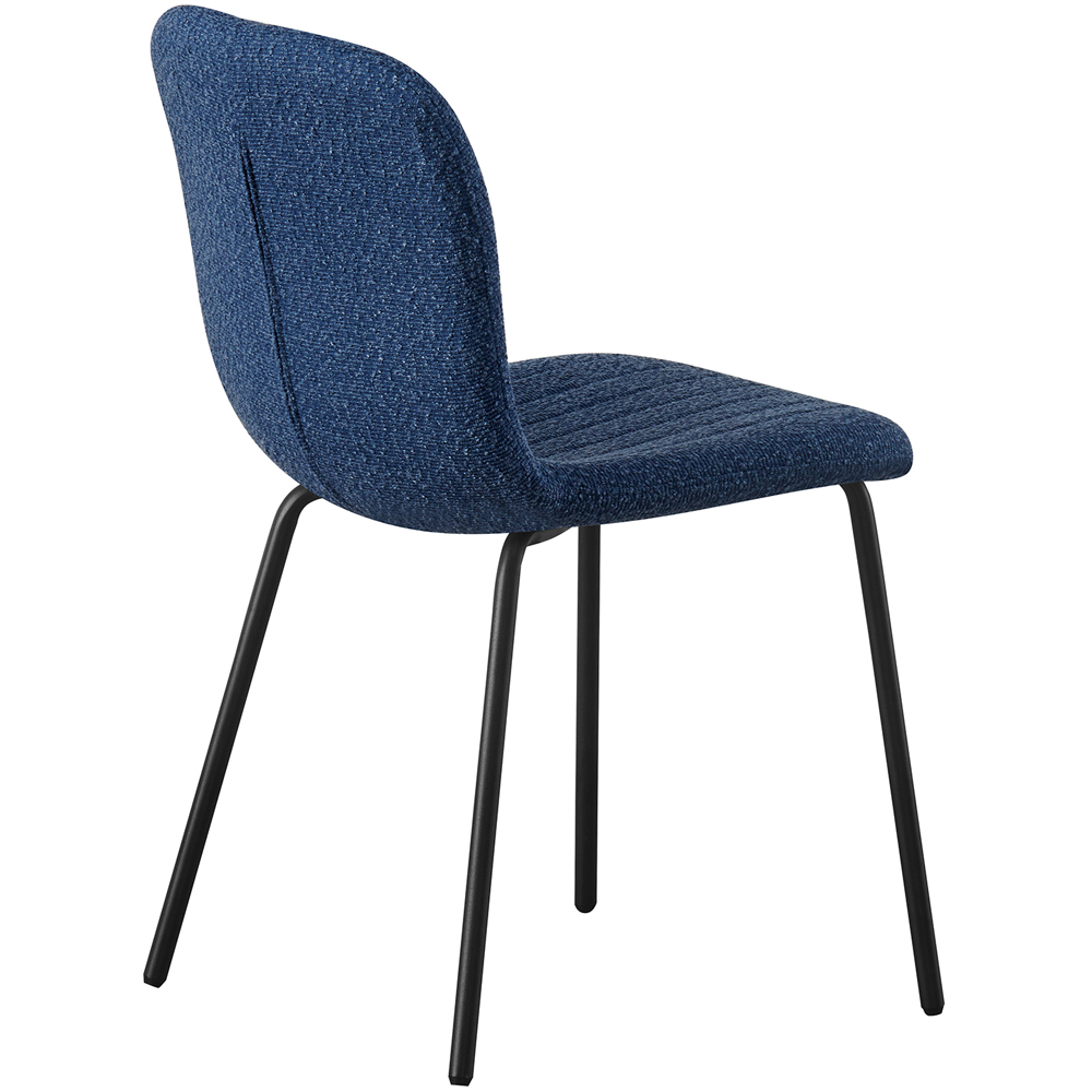 Bella Set of 4 Blue Teddy Faux Fur Stitched Design Dining Chairs Image 4