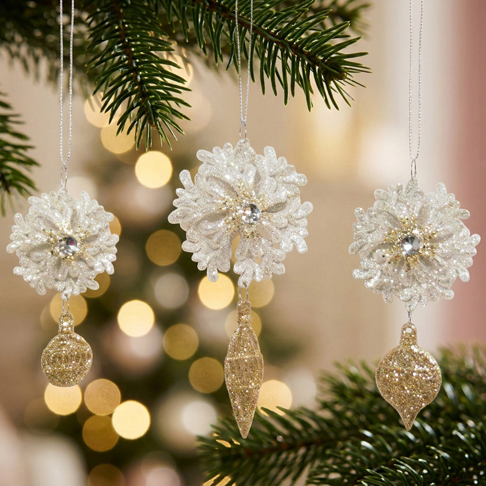 Snowflake with Droplet Hanging Decoration Image 2