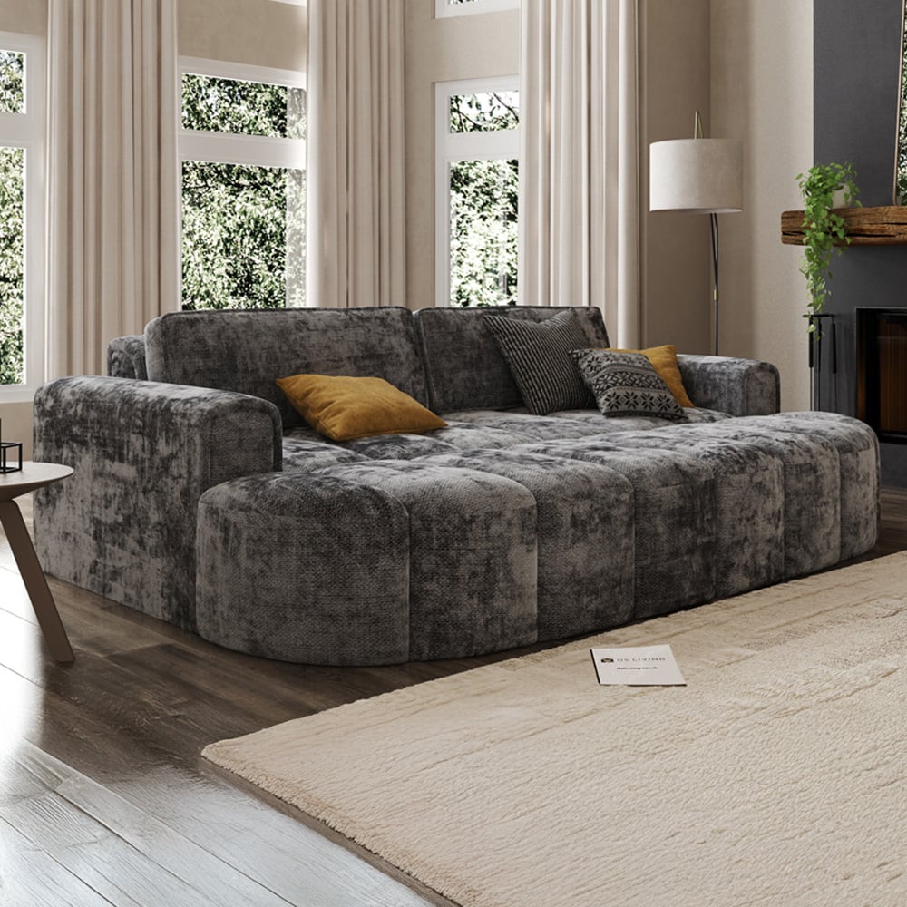 DS Living Rupert 4 Seater Grey Fabric Modular Sofa Image 1