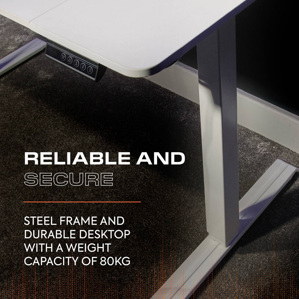 X Rocker Ascend White Height Adjustable Computer Desk Image 4
