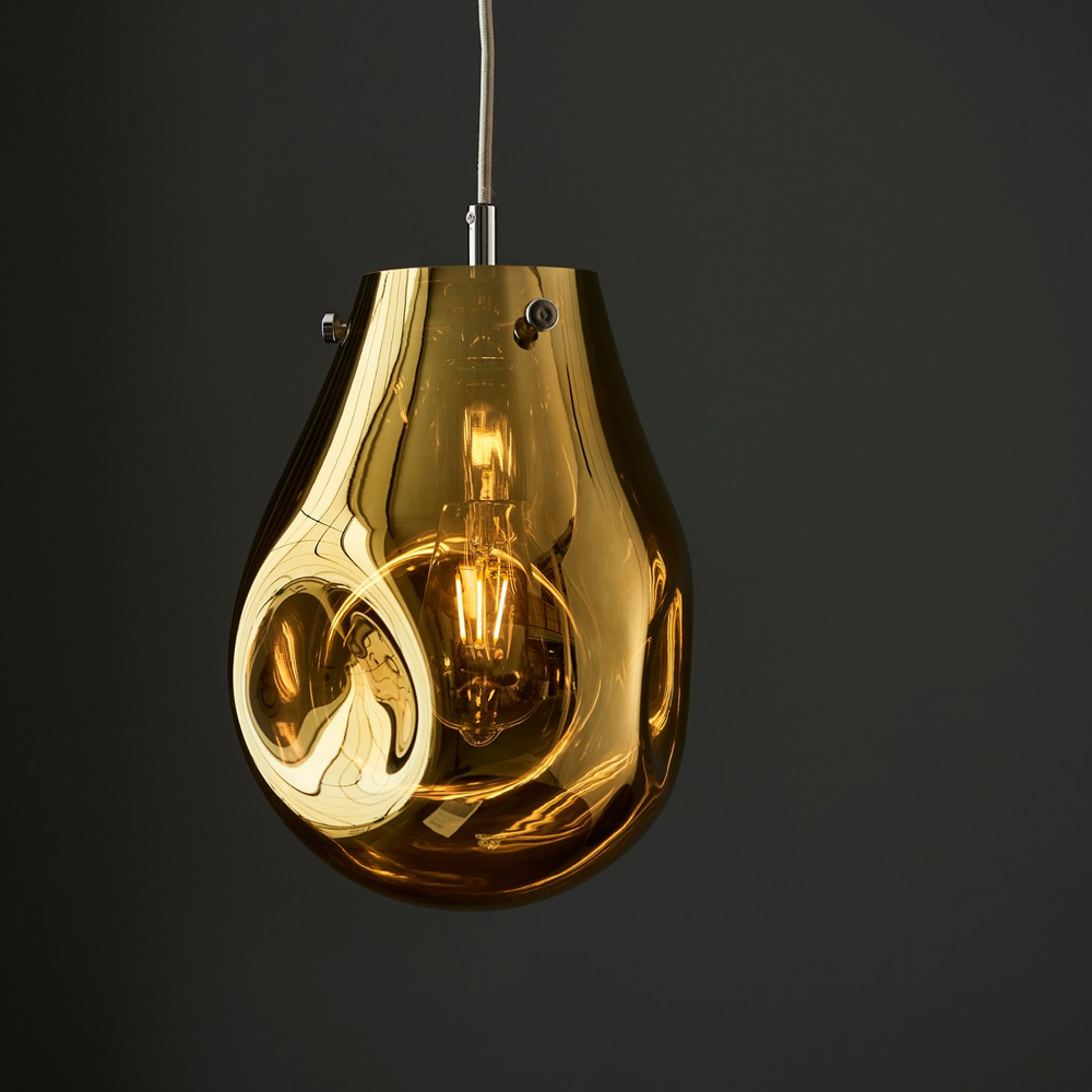 Merano Perugia Small Metallic Glass Gold Pendant Ceiling Lamp Image 2