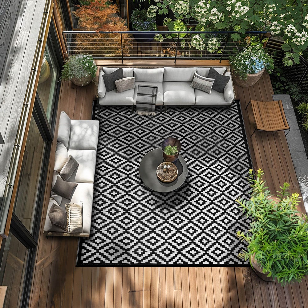 Green Decore Nirvana Black and White Outdoor Rug 240 x 300cm Image 2