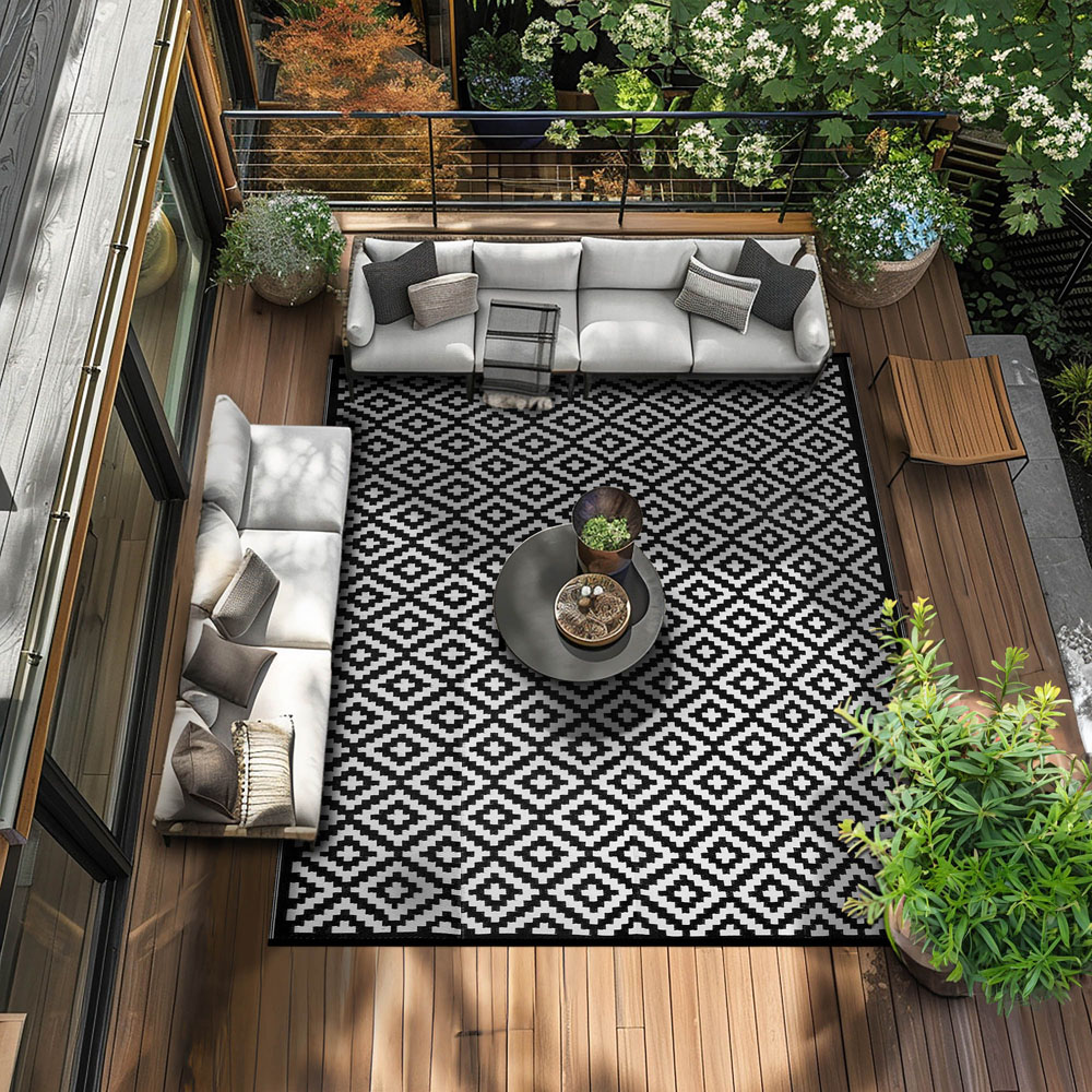 Green Decore Nirvana Black and White Outdoor Rug 270 x 360cm Image 2