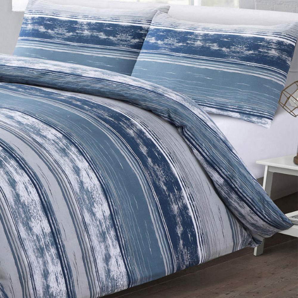 Velosso Brooklyn King Size Blue Stripe Duvet Set Image 2