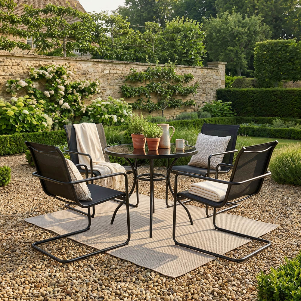 Bromley Dining Table and Chair Set Black Image 4