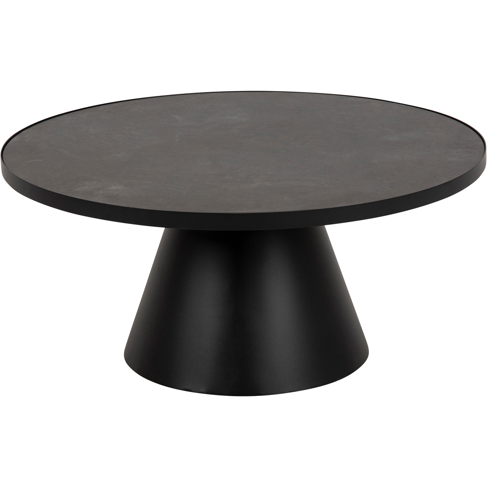 Florence Soli Round Black Ceramic Low Coffee Table Image 2