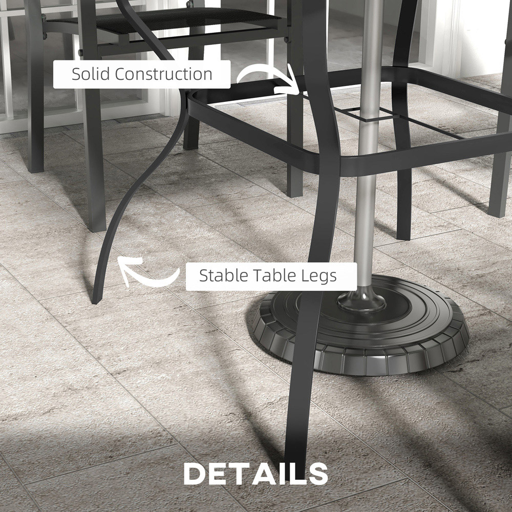 Outsunny 4 Seater Garden Dining Table with Umbrella Hole Brown Image 6