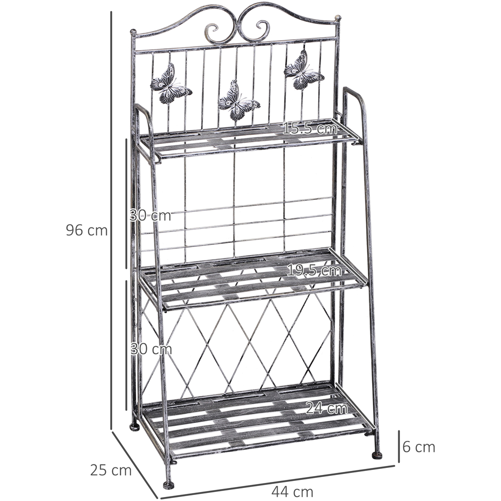 Outsunny 3-Tier Metal Scrollwork Frame Foldable Plant Stand Image 8
