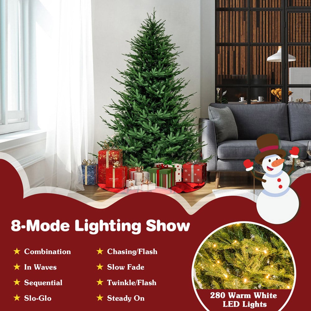 Costway Pre Lit Warm White LED Artificial Christmas Tree 6ft Image 5