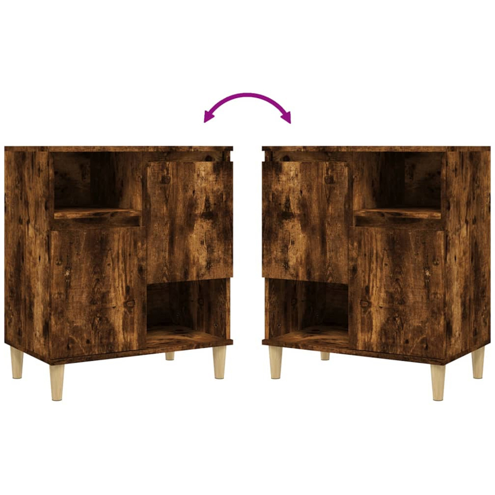 vidaXL 2 Door 2 Shelf Smoked Oak Sideboard Image 6