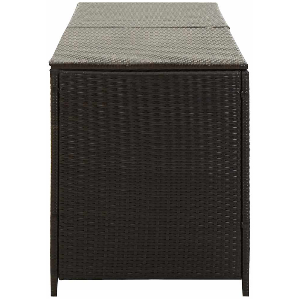 vidaXL 60 x 200 x 50cm Brown Poly Rattan Garden Storage Box Image 4