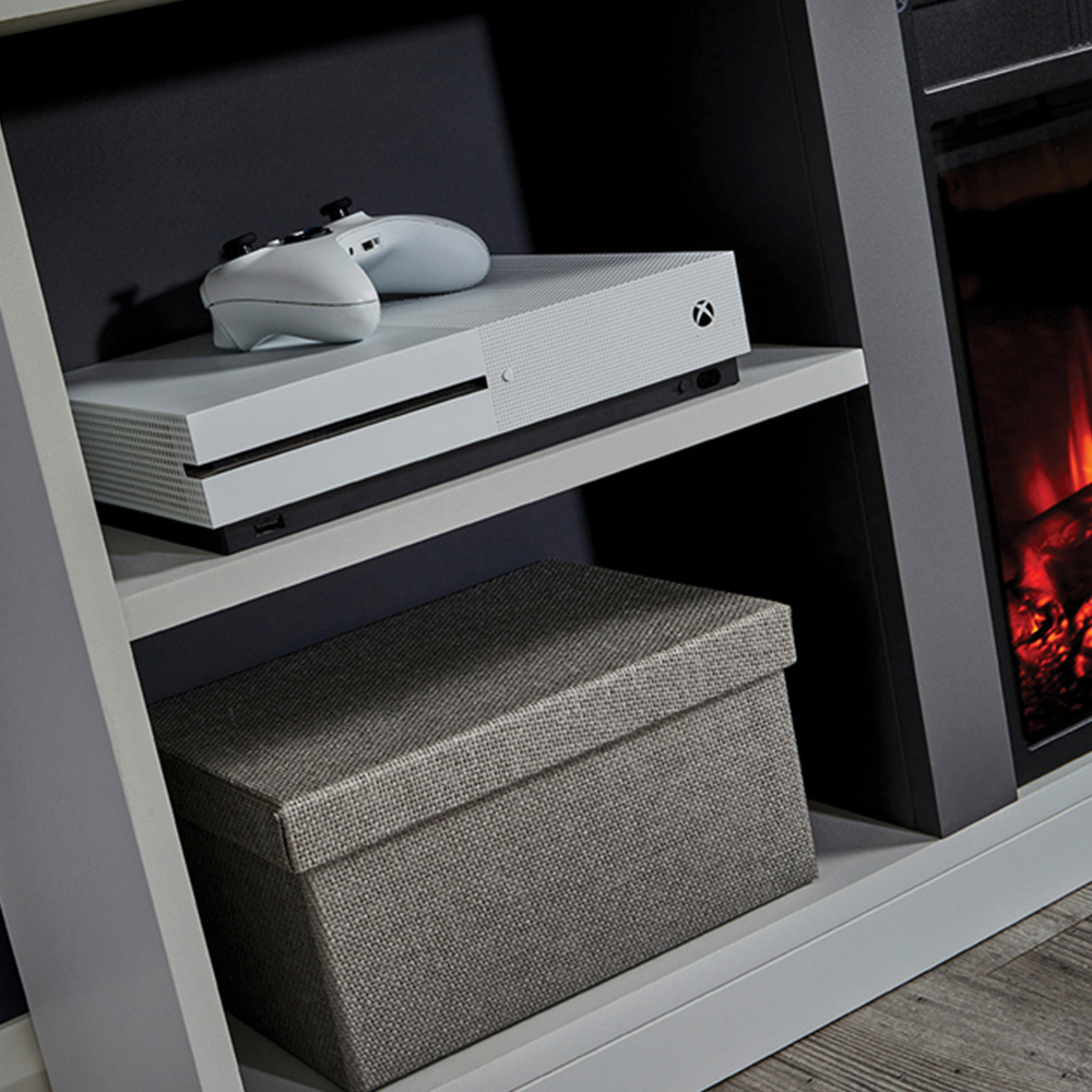 Suncrest Camden Grey Textured Electric Media Unit Image 3