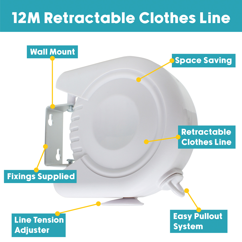 JVL Peg Basket Sock Dryer and Clothes Line Laundry Bundle Image 6