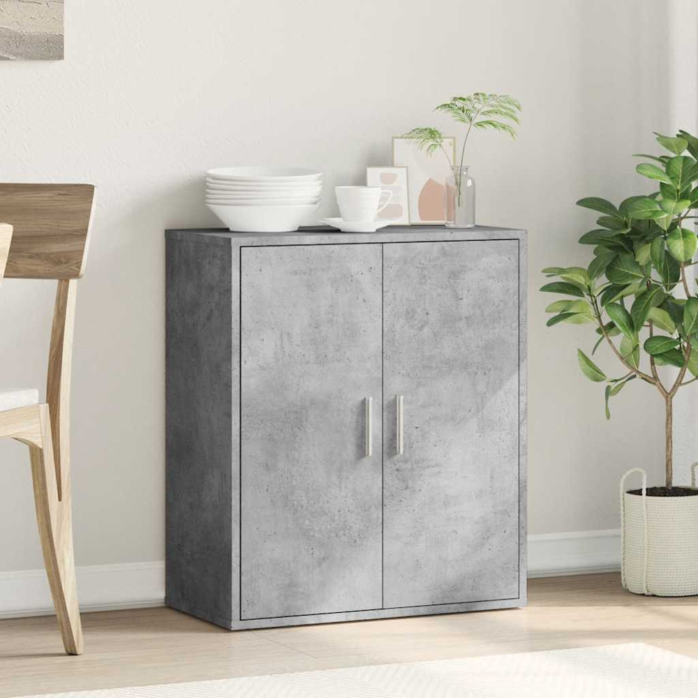 vidaXL 2 Door Concrete Grey Sideboard Image 9