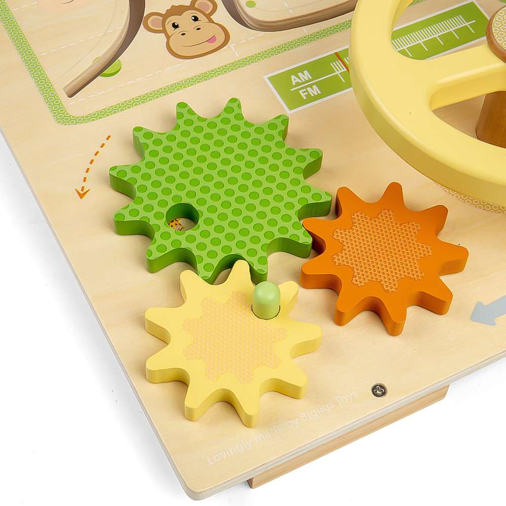 Bigjigs Toys Kids Wooden Jungle Busy Board Montessori Toy Image 4