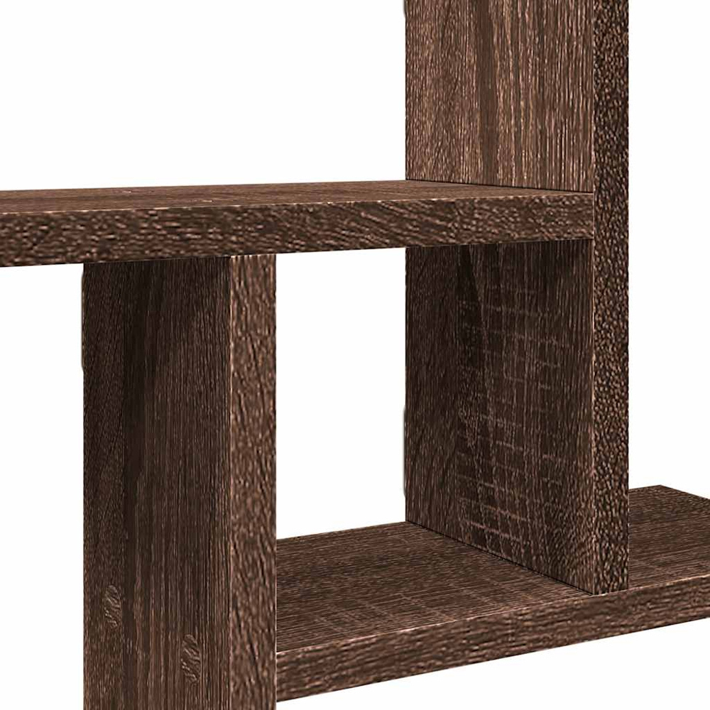 vidaXL 50 x 12 x 50cm Set of 2 Brown Oak Wall Shelf Image 7