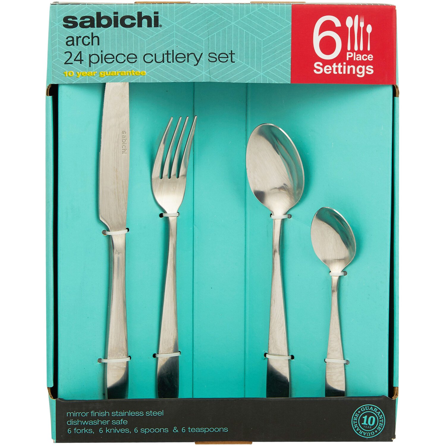 24-Piece Arch Stainless Steel Cutlery Set - Silver Image 1