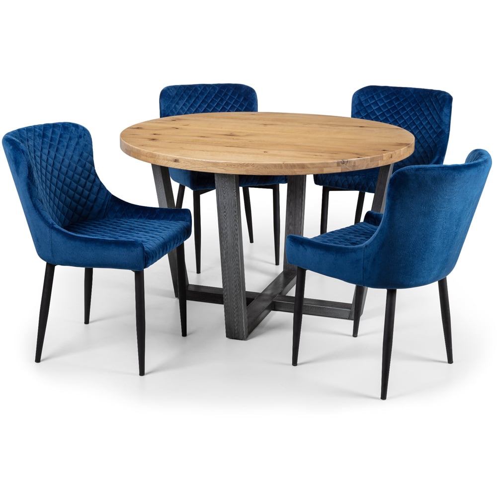 Julian Bowen Brooklyn 4 Seater Solid Oak Round Table Image 3