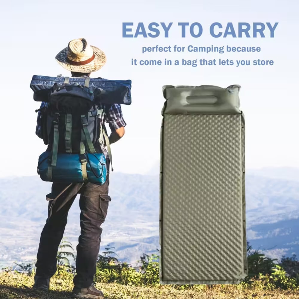 Alivio Single Olive Green Waterproof Inflatable Camping Sleeping Pad Image 8