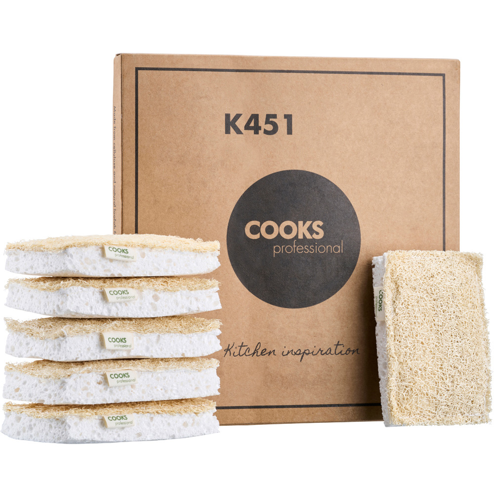 Cooks Professional Pack of 6 Eco Sponge with Scourer Image 6