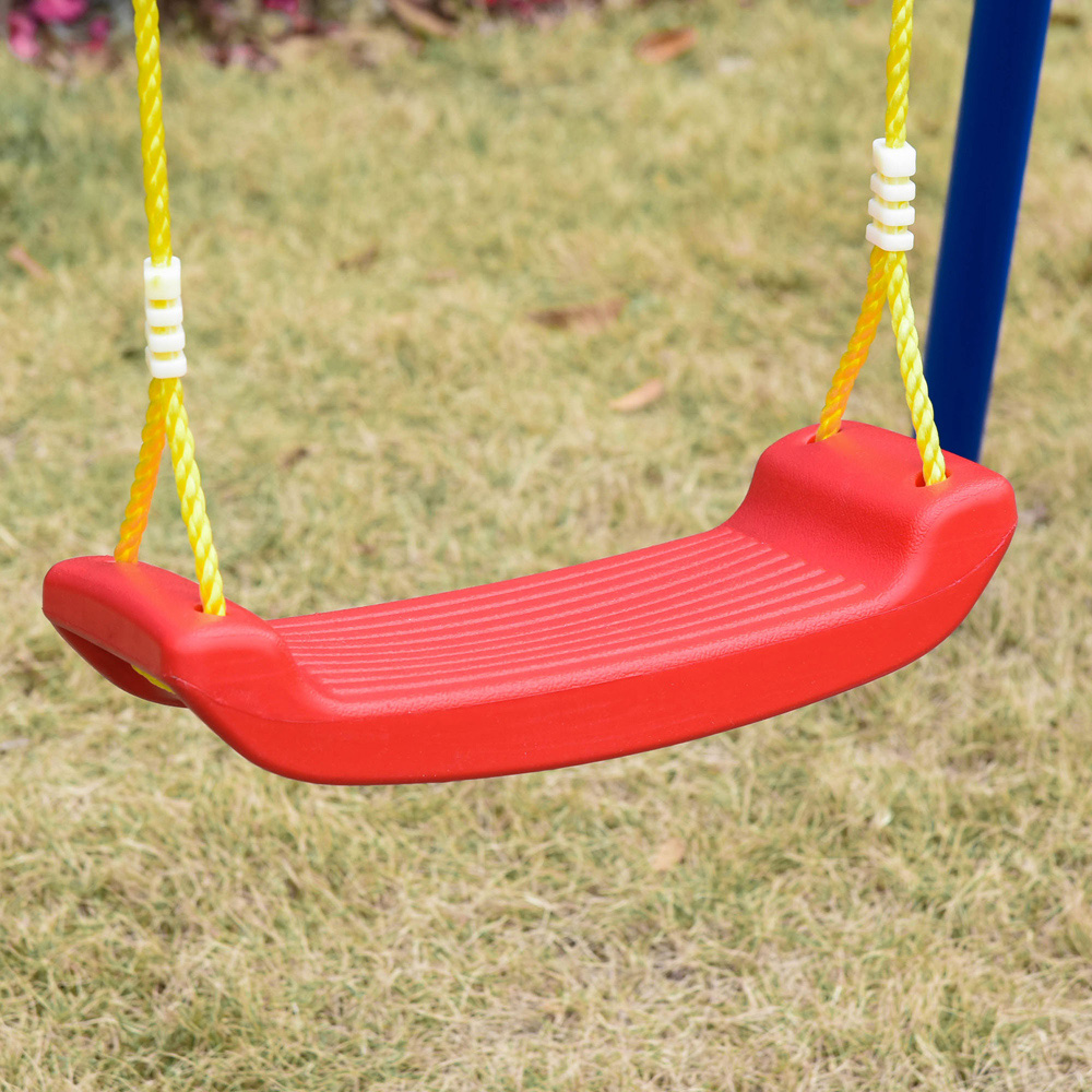 Outsunny Kids Metal Swing Set with Adjustable Rope Image 3