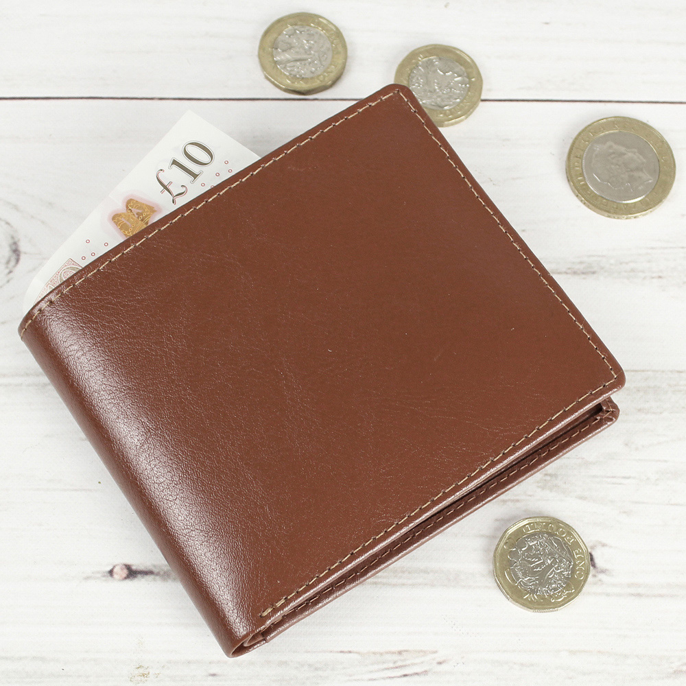 Personalised Memento Personalised Free Text Tan Leather Wallet Image 2