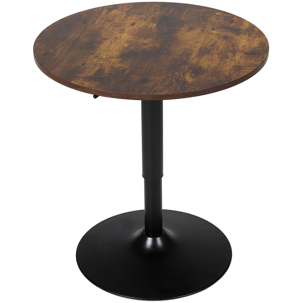Living and Home 2 Seater Height Adjustable Round Bar Table Deep Brown Image 2