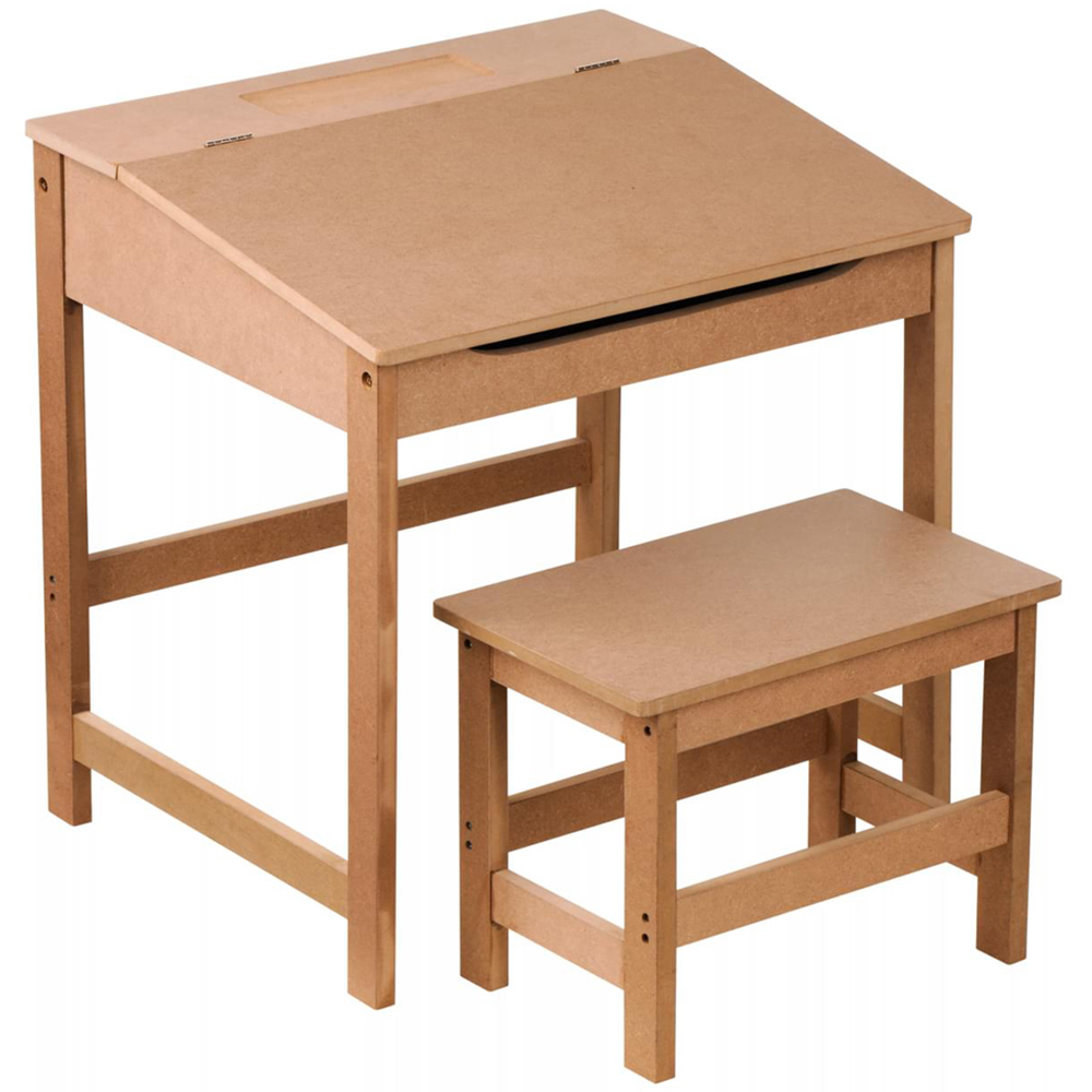 Premier Housewares Kids Natural Desk and Stool Image 2