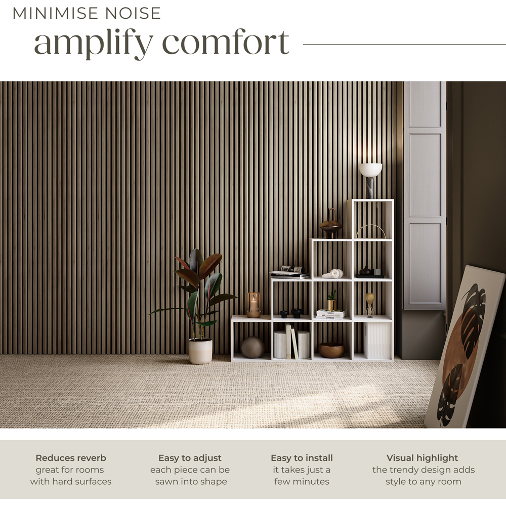 tectake Dark Oak Acoustic Wall Panel Image 8