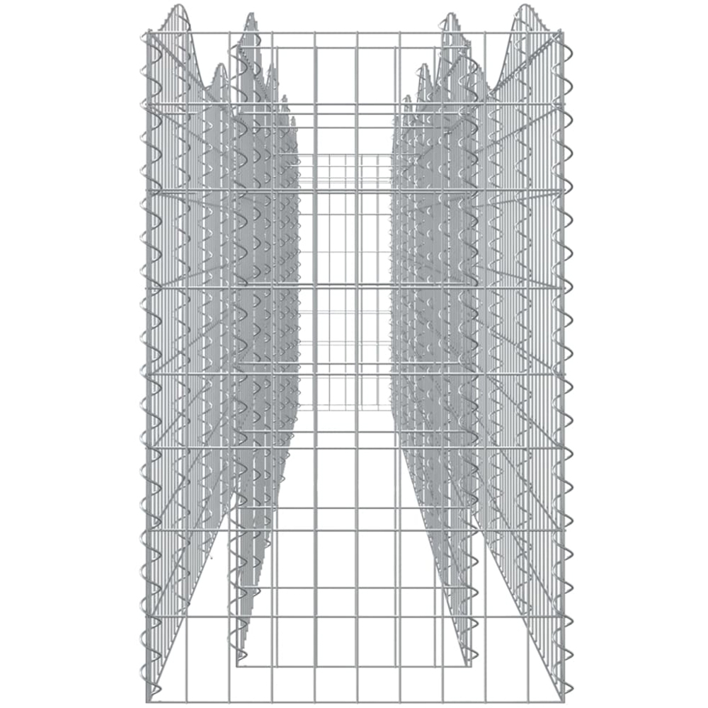 vidaXL Silver Galvanised Iron Arched Gabion Raised Bed 400 x 50 x 100cm Image 3