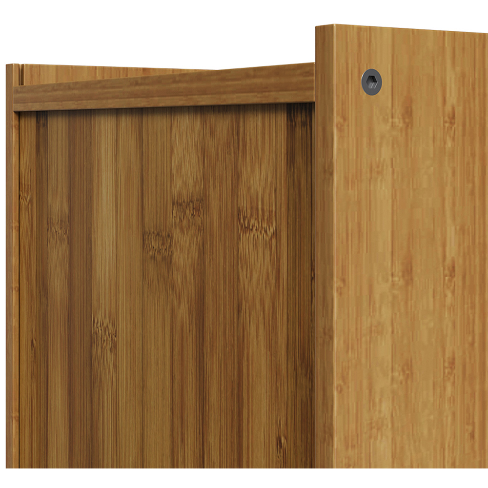Living and Home Single Door Tawny and Cream Rattan Bedside Table Image 6