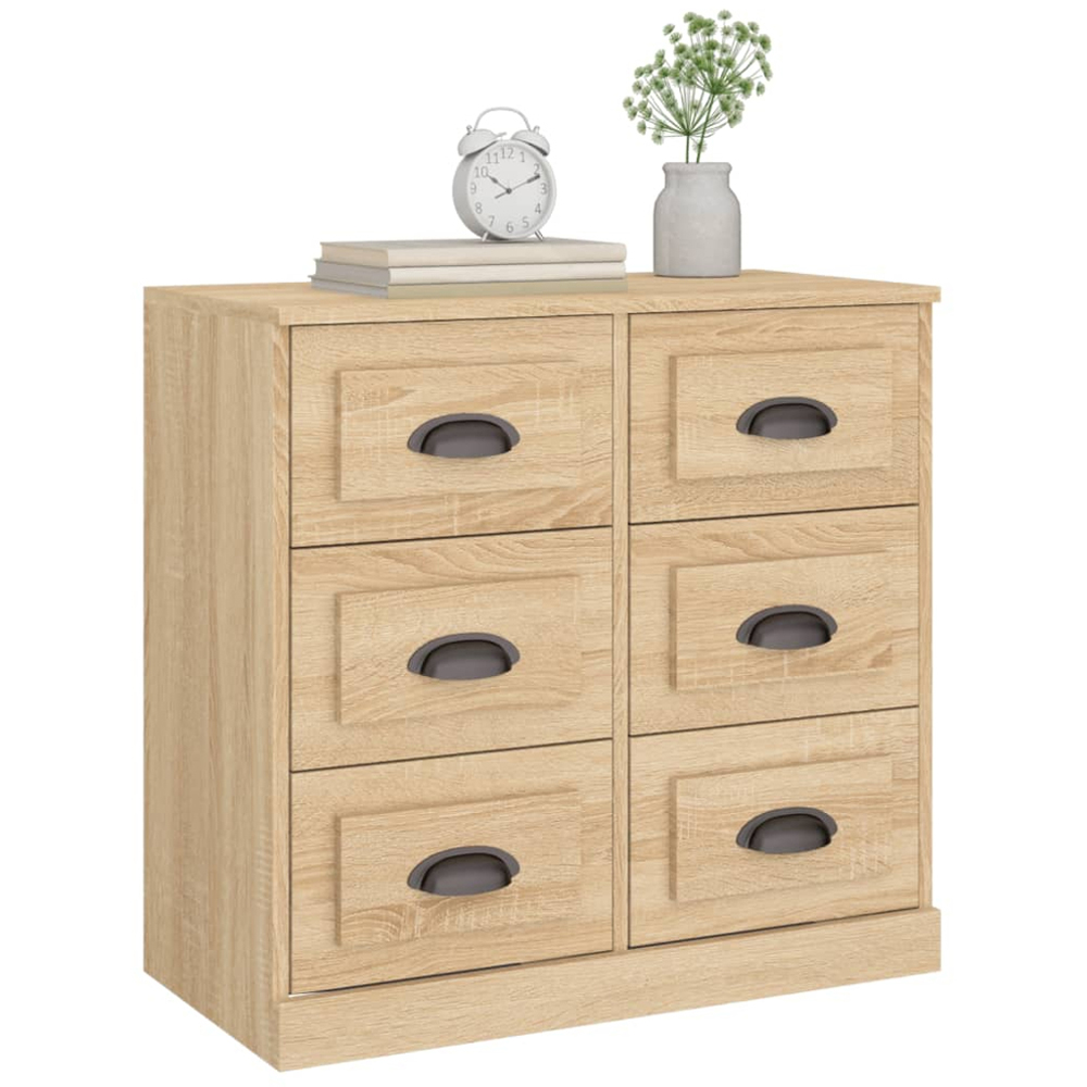 vidaXL 6 Drawer Sonoma Oak Sideboard Image 4