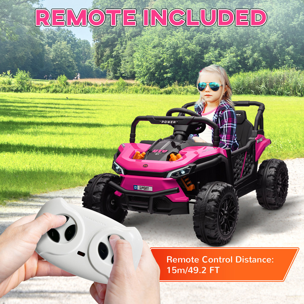Tommy Toys Pink Kids Ride on Car Electric Truck with Horn and USB 12V Image 7