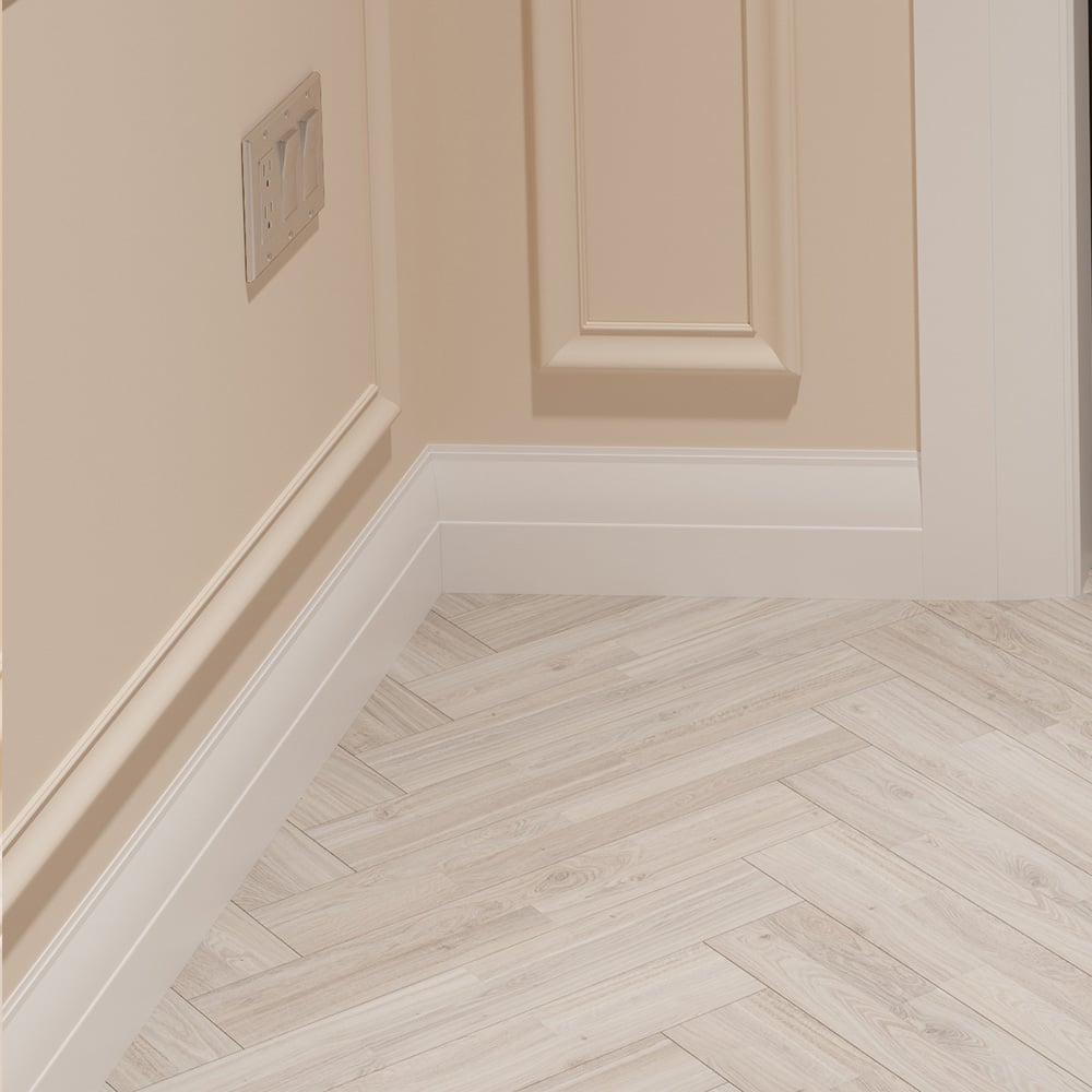 National Skirting White Ovolo Primed Skirting Board 18mm 70 x 4200mm Image 2