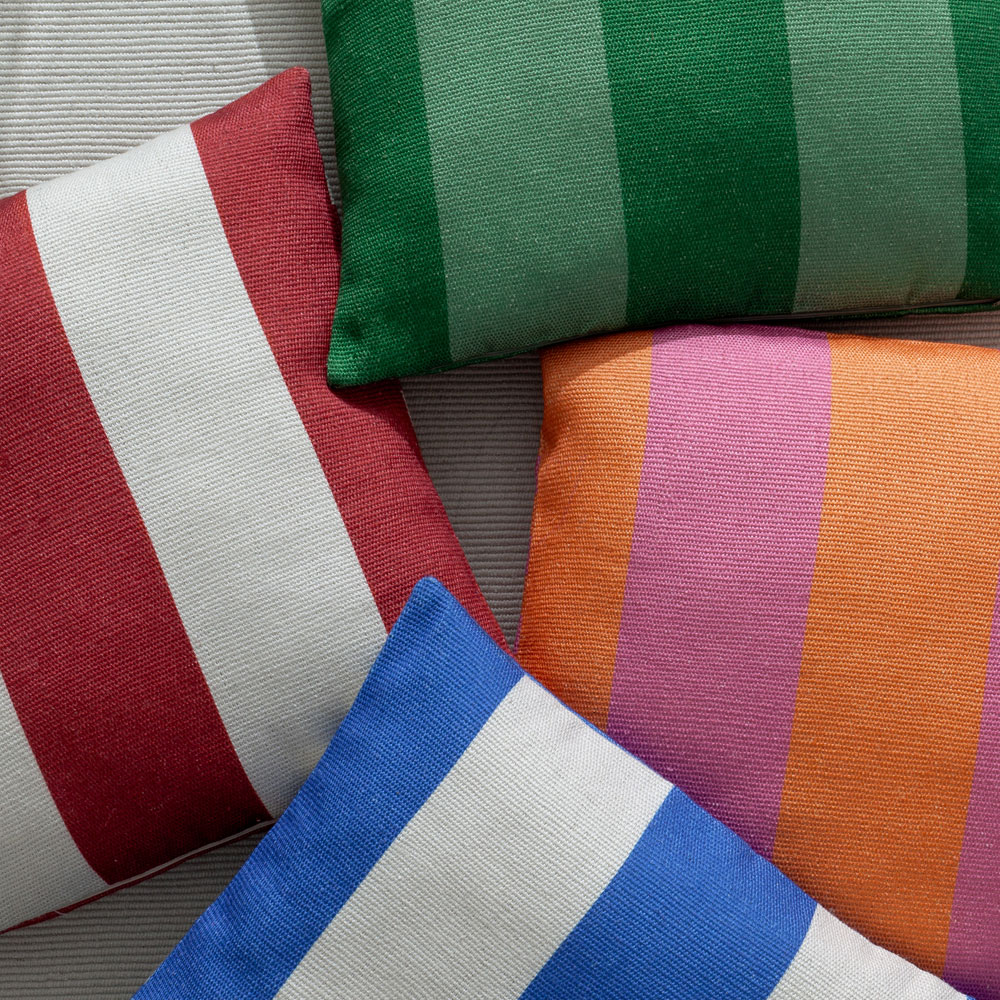 furn. Deck Stripe Green Woven Polyester Filled Outdoor Cushion 59 x 59cm Image 2