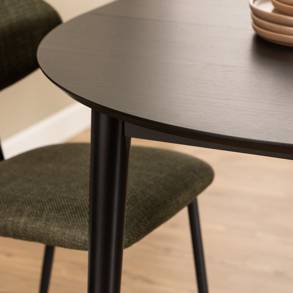 Florence Montreux 6 Seater Round Extending Dining Table Black Image 7