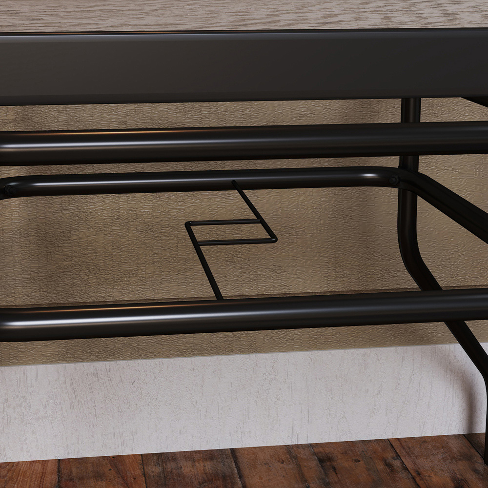 Outsunny 4 Seater Tempered Glass Garden Dining Table with Parasol Hole Image 3