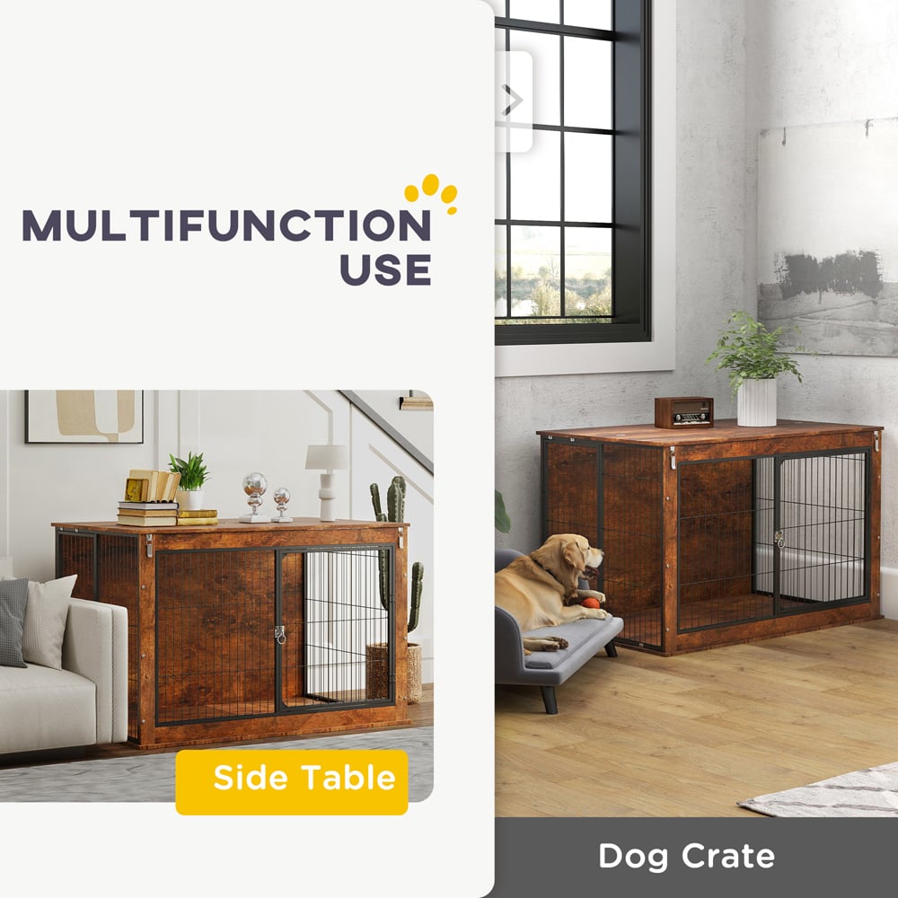 PawHut Extra Large Dog Crate Furniture with Flip Up Top Image 4