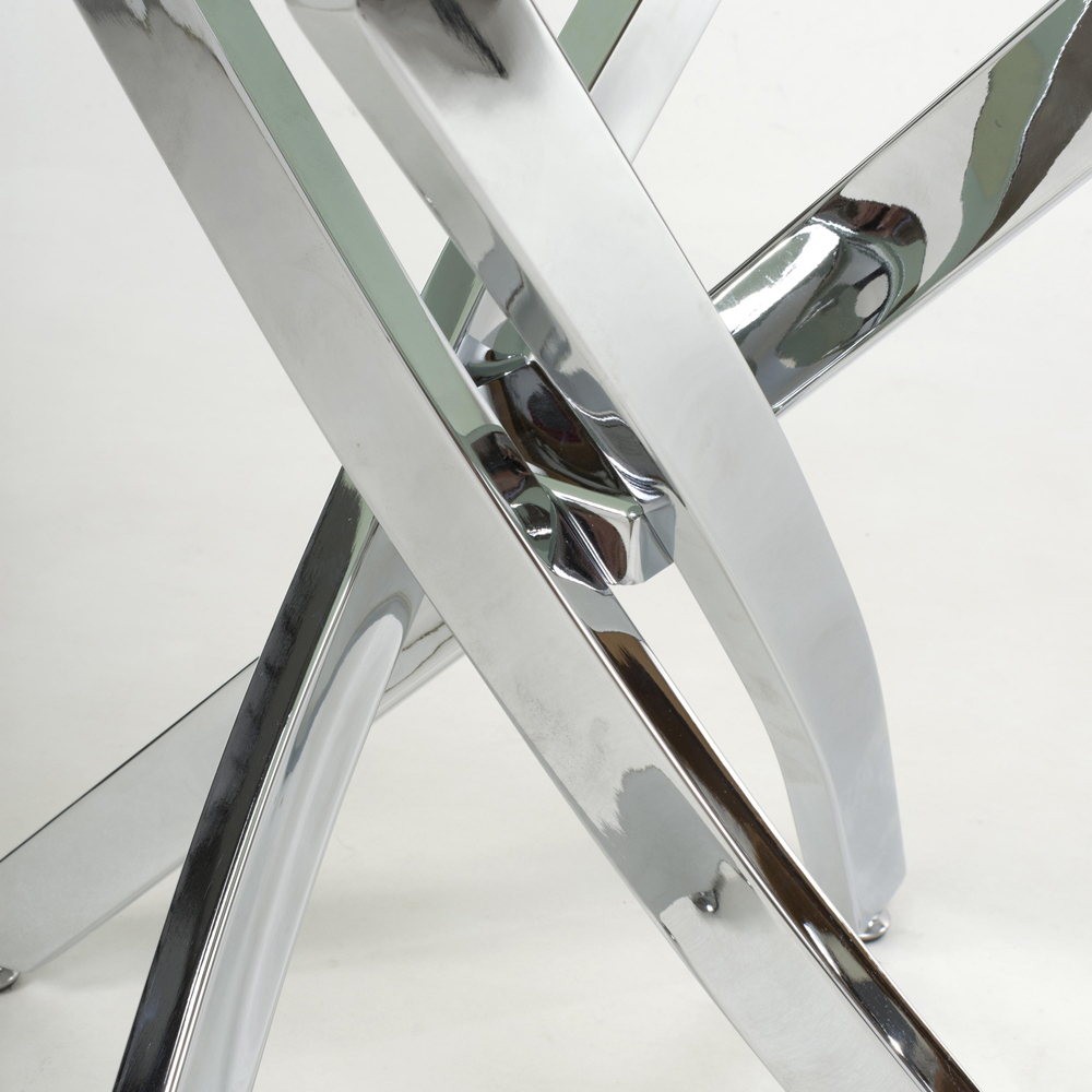 wilko Monaco Chrome and White Marble Glass End Table Image 4