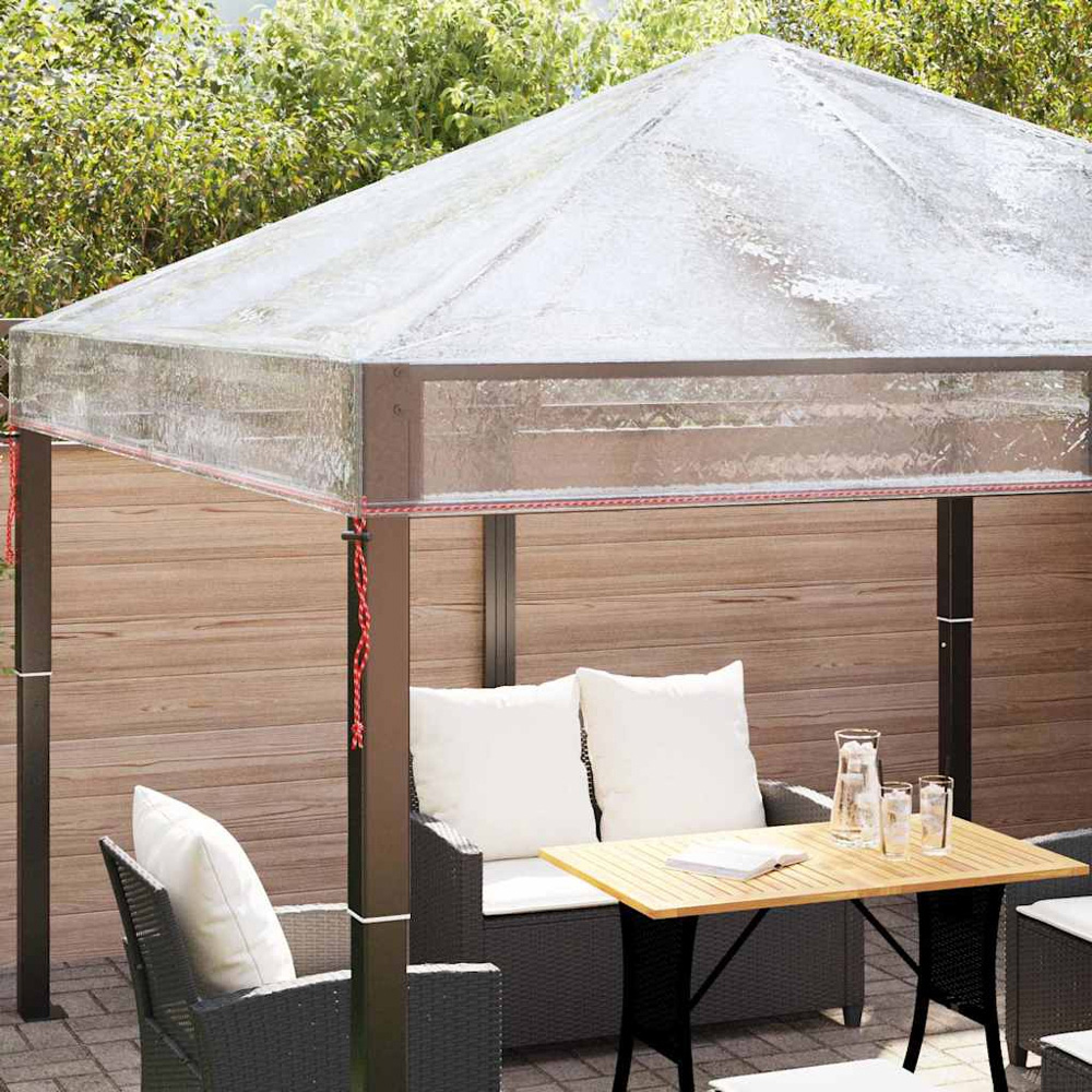 vidaXL 3 x 3m Transparent Double Tier Roof Gazebo Replacement Canopy Image 5