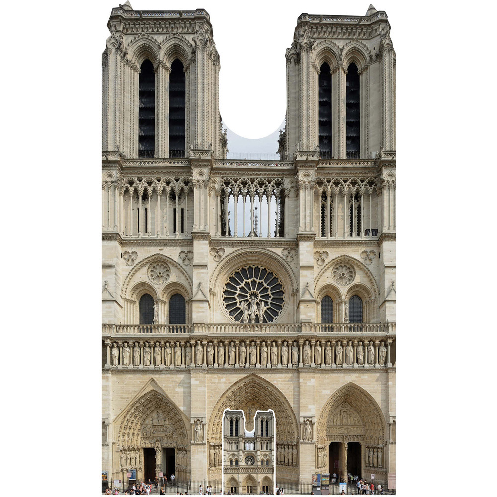 Star Cutouts Notre Dame French Cathedral Christmas Cardboard Cutout 5.8ft Image 1