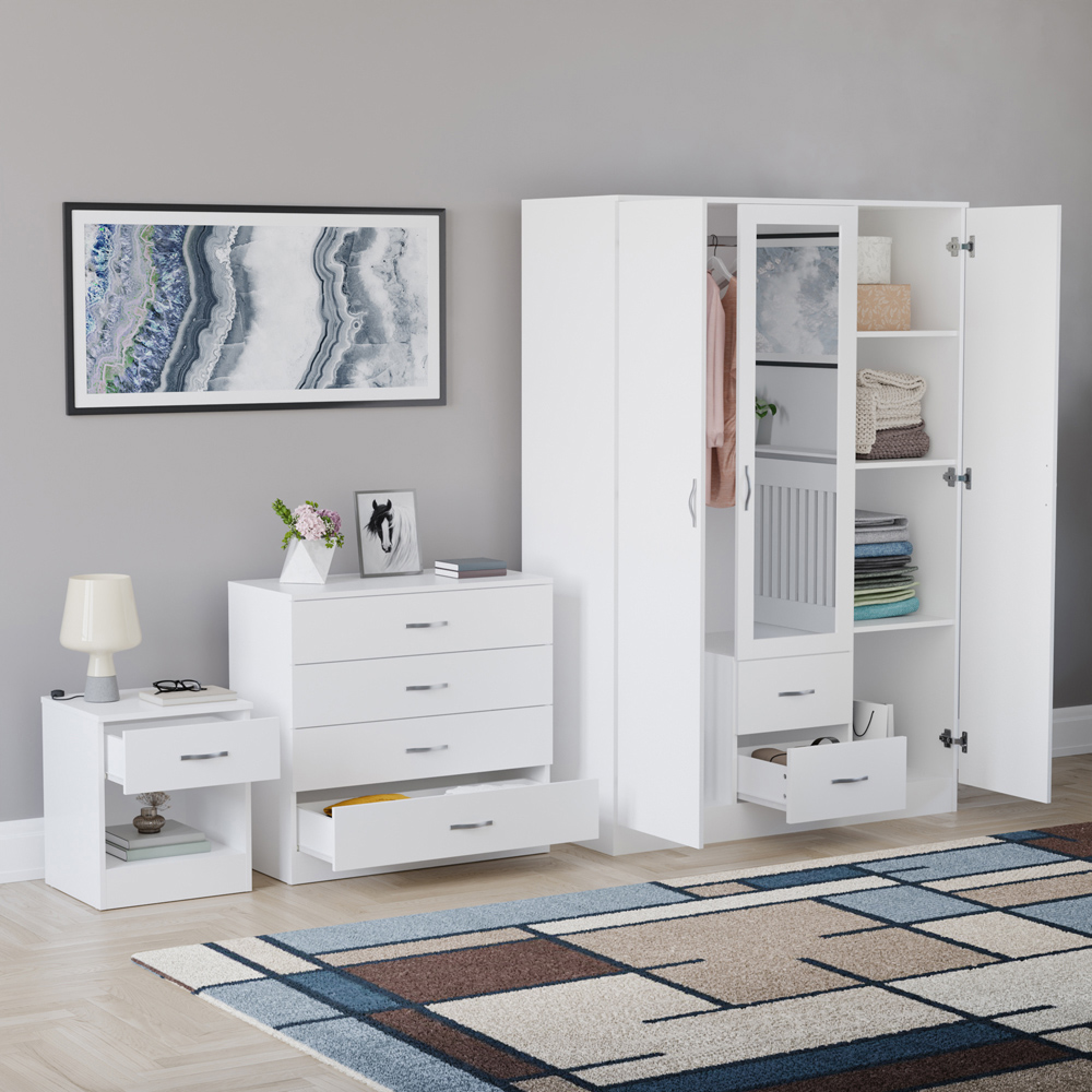 VIDA DESIGNS Riano White 3 Piece Bedroom Furniture Set Image 5
