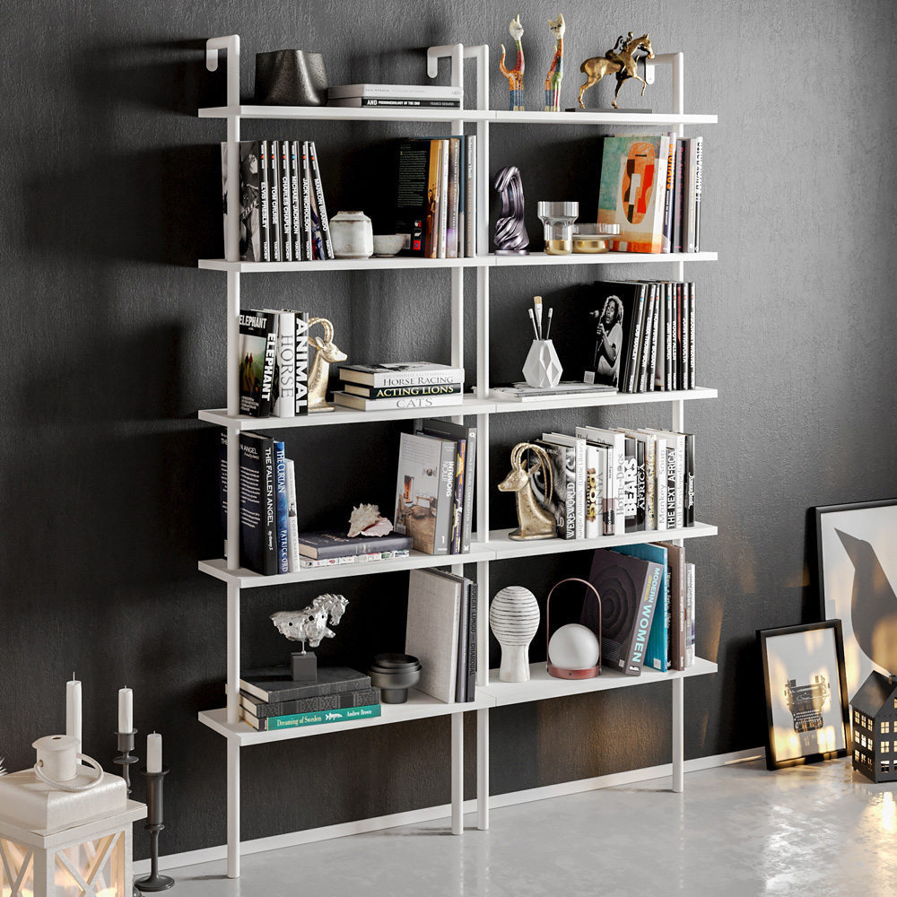 Decorotika Paula 5 Shelf White Bookshelf Image 4